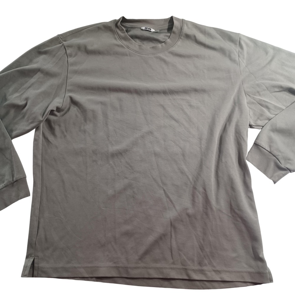 Uniqlo U Shirt Unisex XL Green Relaxed Fit Cotton Jersey Crewneck Short Sleeve